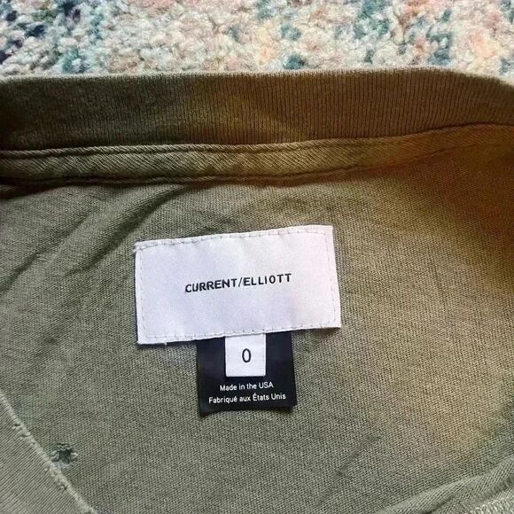 Current Elliot ruffle roadie oversized tee XS/0 dusty olive ranch cowboy grunge - Picture 7 of 7